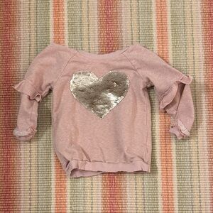Charming Pink Kids Sweatshirt with Heart Accent